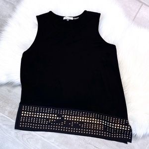CALVIN KLEIN Black Asymmetrical Sleeveless Top